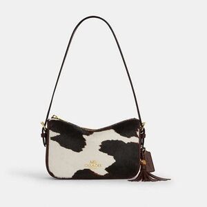 Authentic Coach Kailey Shoulder Bag With Cow Print And Tassel